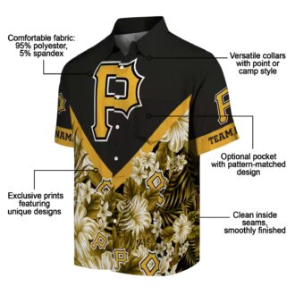 Personalized Pittsburgh Pirates Hawaiian Shirt - Black Chevron Floral Summer Wear