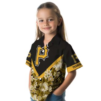 Personalized Pittsburgh Pirates Hawaiian Shirt - Black Chevron Floral Summer Wear