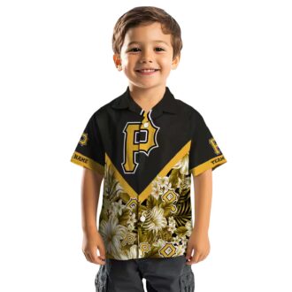 Personalized Pittsburgh Pirates Hawaiian Shirt - Black Chevron Floral Summer Wear