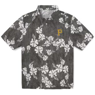 Pittsburgh Pirates Black Hawaiian Shirt with Hibiscus Clusters - Perfect MLB Fan Gift