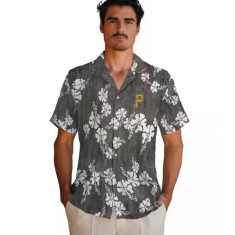 Pittsburgh Pirates Black Hawaiian Shirt with Hibiscus Clusters - Perfect MLB Fan Gift
