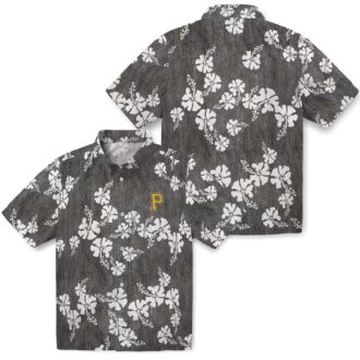 Pittsburgh Pirates Black Hawaiian Shirt with Hibiscus Clusters - Perfect MLB Fan Gift