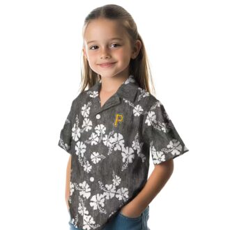 Pittsburgh Pirates Black Hawaiian Shirt with Hibiscus Clusters - Perfect MLB Fan Gift