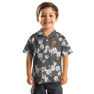 Pittsburgh Pirates Black Hawaiian Shirt with Hibiscus Clusters - Perfect MLB Fan Gift