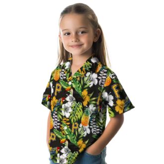Pittsburgh Pirates Floral Toucan Beach Hawaiian Shirt - Black Green Tropical Vacation Wear