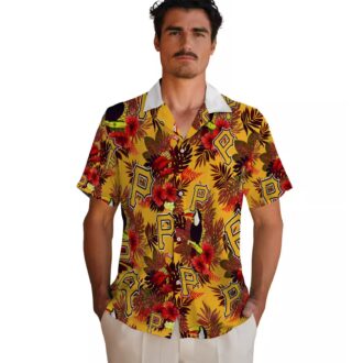 Pittsburgh Pirates Floral Toucan Hawaiian Shirt - Tropical Beachwear with Black & Red Design