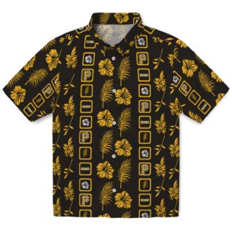 Pittsburgh Pirates Framed Floral Black Hawaiian Shirt - MLB Team Summer Beach Shirt