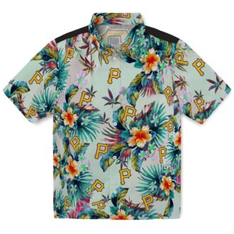 Pittsburgh Pirates Tropical Foliage Green Hawaiian Shirt - MLB Summer Beach Shirt for Men