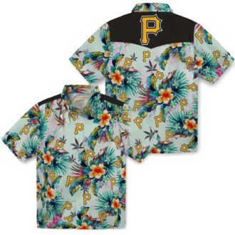 Pittsburgh Pirates Tropical Foliage Green Hawaiian Shirt - MLB Summer Beach Shirt for Men