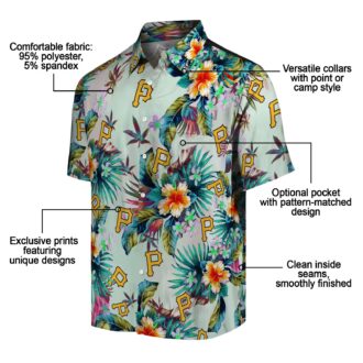 Pittsburgh Pirates Tropical Foliage Green Hawaiian Shirt - MLB Summer Beach Shirt for Men