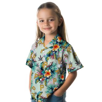 Pittsburgh Pirates Tropical Foliage Green Hawaiian Shirt - MLB Summer Beach Shirt for Men