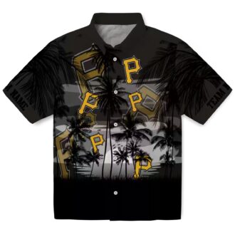 Pittsburgh Pirates Tropical Sunset Hawaiian Shirt - Black Summer Fanwear