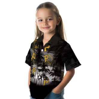 Pittsburgh Pirates Tropical Sunset Hawaiian Shirt - Black Summer Fanwear
