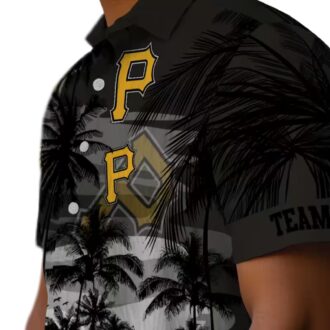 Pittsburgh Pirates Tropical Sunset Hawaiian Shirt - Black Summer Fanwear