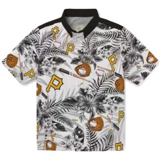 Trending Pittsburgh Pirates Aloha Shirt - Black White Floral Baseball Gift Idea