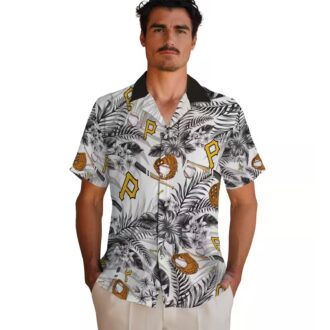 Trending Pittsburgh Pirates Aloha Shirt - Black White Floral Baseball Gift Idea