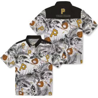Trending Pittsburgh Pirates Aloha Shirt - Black White Floral Baseball Gift Idea