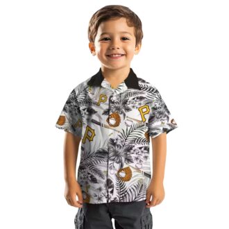 Trending Pittsburgh Pirates Aloha Shirt - Black White Floral Baseball Gift Idea