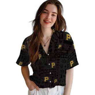Tropical Black Pittsburgh Pirates Hawaiian Shirt - MLB Team Fan Beach Shirt