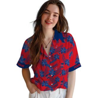Custom MLB Philadelphia Phillies Tropical Red Shirt with Botanical Design for Beach & Vacation