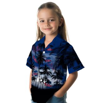 Custom Philadelphia Phillies Sunset Scene Hawaiian Shirt - Blue & Black MLB Tropical Shirt for Fans