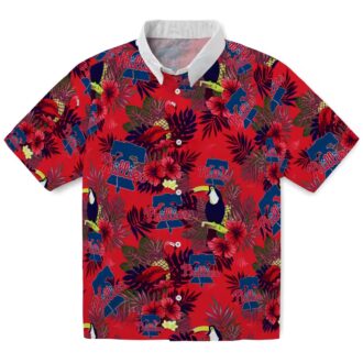 Floral Toucan Philadelphia Phillies Hawaiian Shirt in Blue & Red - MLB Team Shirt for Summer Fun