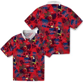 Floral Toucan Philadelphia Phillies Hawaiian Shirt in Blue & Red - MLB Team Shirt for Summer Fun