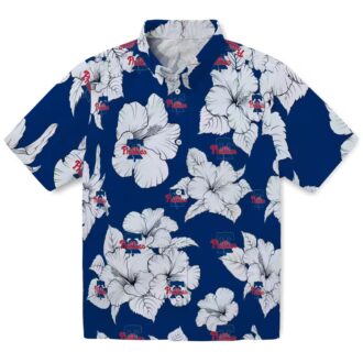Hibiscus Blooms Philadelphia Phillies Hawaiian Shirt - Perfect for Summer & Baseball Fans