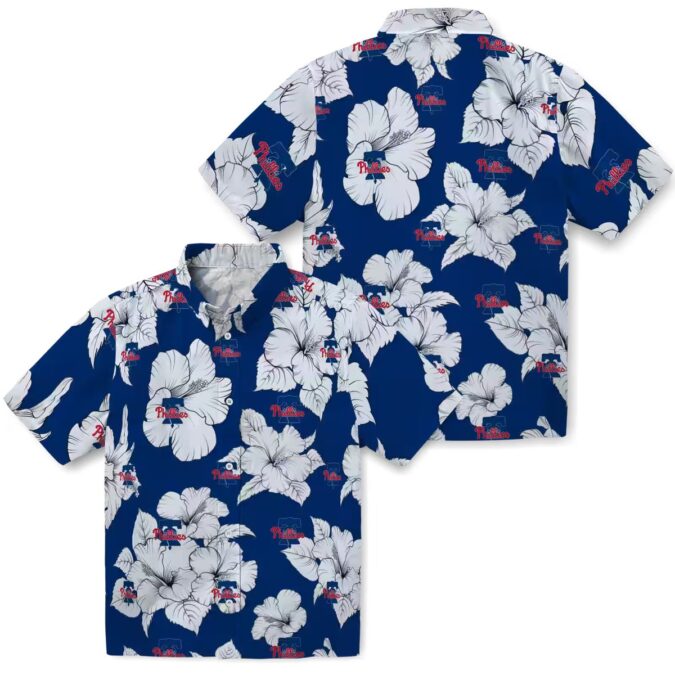 Hibiscus Blooms Philadelphia Phillies Hawaiian Shirt - Perfect for Summer & Baseball Fans