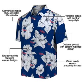 Hibiscus Blooms Philadelphia Phillies Hawaiian Shirt - Perfect for Summer & Baseball Fans