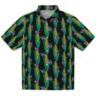 Men’s Philadelphia Phillies Black Green Hawaiian Shirt with Corn Motifs - MLB Summer Apparel