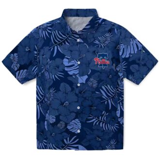 MLB Philadelphia Phillies Blue Tropical Hawaiian Shirt - Jungle Vibes for Summer Fun