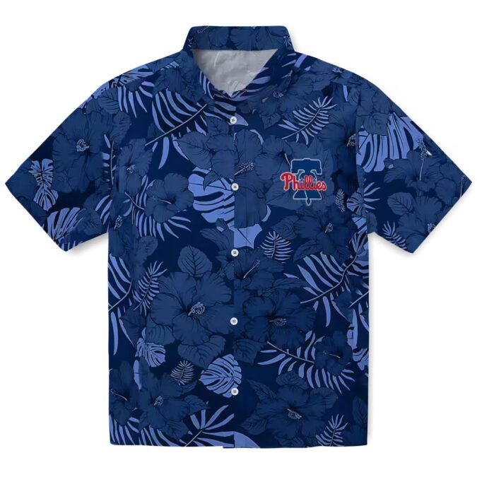 MLB Philadelphia Phillies Blue Tropical Hawaiian Shirt - Jungle Vibes for Summer Fun