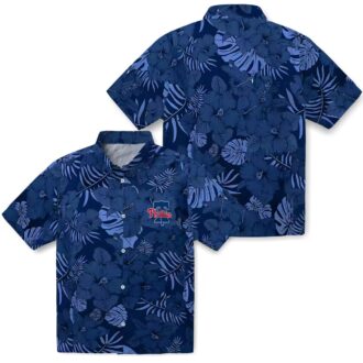 MLB Philadelphia Phillies Blue Tropical Hawaiian Shirt - Jungle Vibes for Summer Fun