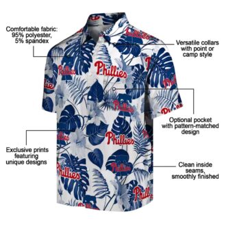 MLB Philadelphia Phillies Tropical Blue White Hawaiian Shirt for Summer Vacation