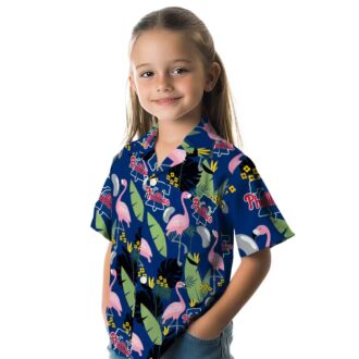 MLB Philadelphia Phillies Tropical Flamingo Blue Hawaiian Shirt for Men