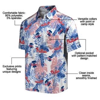 MLB Philadelphia Phillies Tropical Leaves White Hawaiian Shirt - Ideal for Summer & Beach