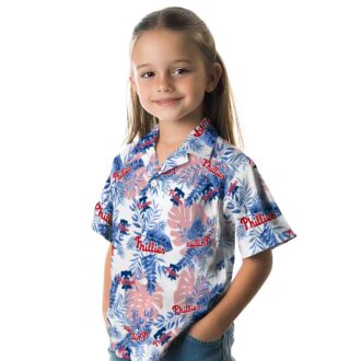 MLB Philadelphia Phillies Tropical Leaves White Hawaiian Shirt - Ideal for Summer & Beach