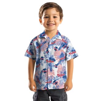 MLB Philadelphia Phillies Tropical Leaves White Hawaiian Shirt - Ideal for Summer & Beach