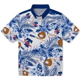 Personalized Philadelphia Phillies Beach Shirt - Floral Aloha Baseball Design