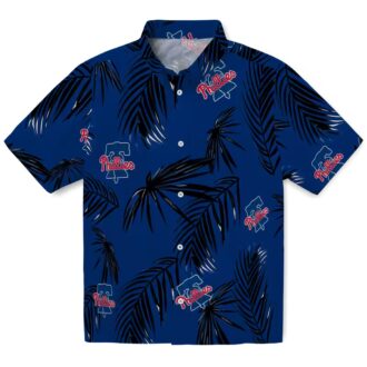 Philadelphia Phillies Aloha Summer Shirt - Blue Palm Leaf Hawaiian Design for Baseball Fans