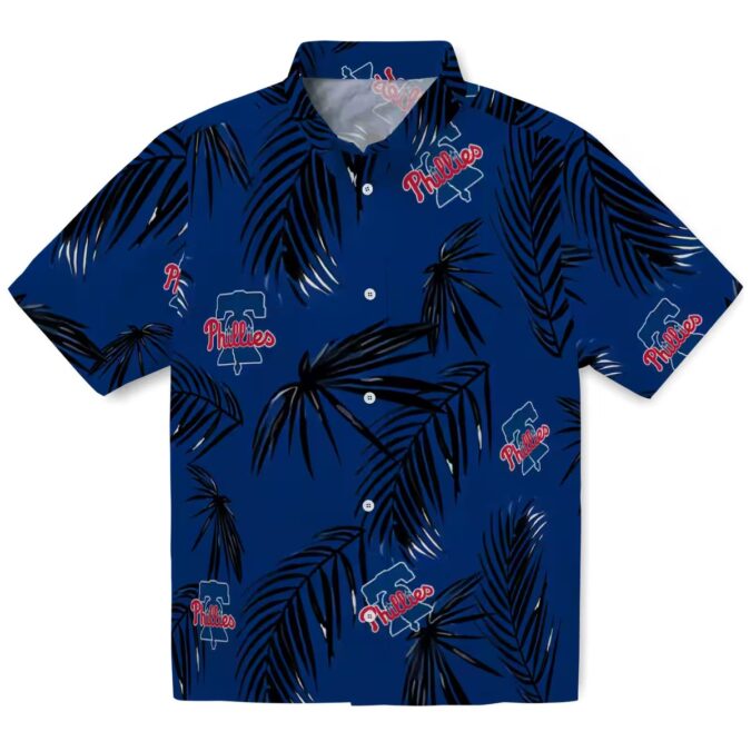 Philadelphia Phillies Aloha Summer Shirt - Blue Palm Leaf Hawaiian Design for Baseball Fans