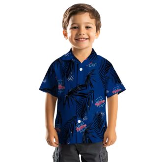 Philadelphia Phillies Aloha Summer Shirt - Blue Palm Leaf Hawaiian Design for Baseball Fans