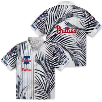 Philadelphia Phillies Beach Shirt for Men - Blue White Palm Striped MLB Gear