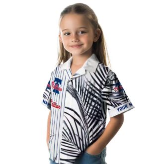 Philadelphia Phillies Beach Shirt for Men - Blue White Palm Striped MLB Gear