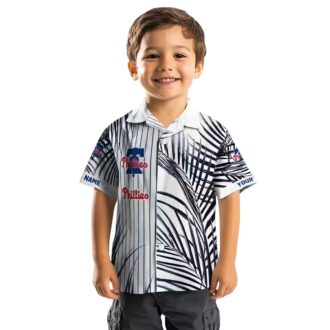 Philadelphia Phillies Beach Shirt for Men - Blue White Palm Striped MLB Gear
