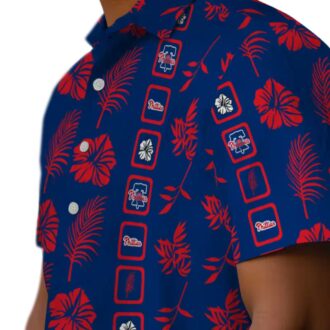 Philadelphia Phillies Blue Floral Aloha Hawaiian Shirt - Ideal MLB Summer Shirt for Tailgates