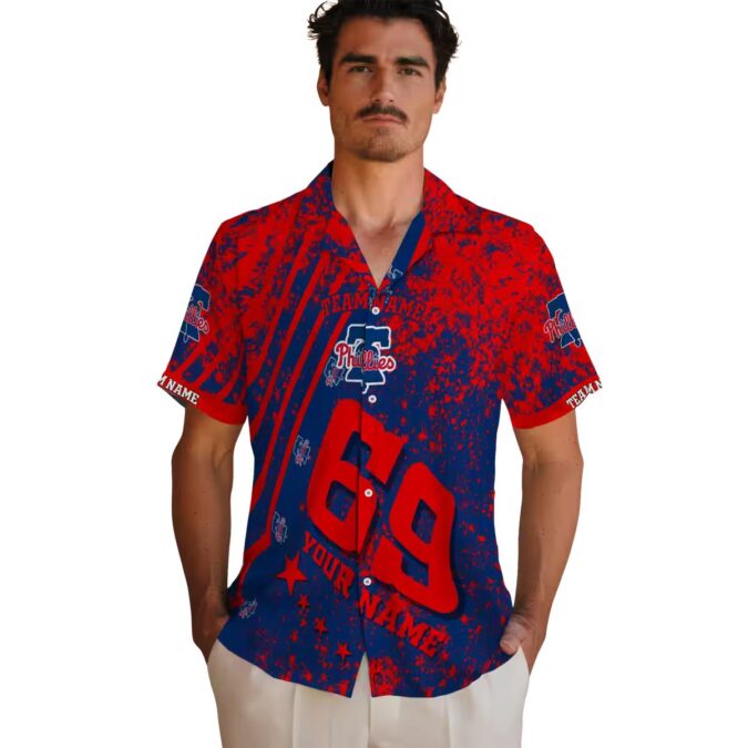 Philadelphia Phillies Blue Hawaiian Shirt - Star Stripes MLB Summer Fan Gift