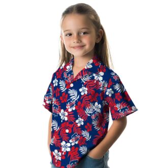 Philadelphia Phillies Blue Tropical Floral Hawaiian Shirt for Beach & Vacation