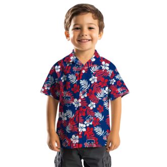 Philadelphia Phillies Blue Tropical Floral Hawaiian Shirt for Beach & Vacation
